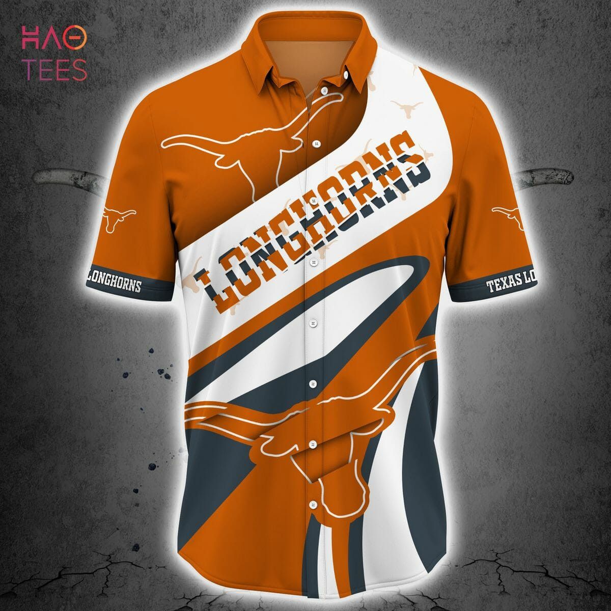 Ncaa Texas Longhorns Orange White Trendy Hawaiian Shirt V2 Aloha Shirt