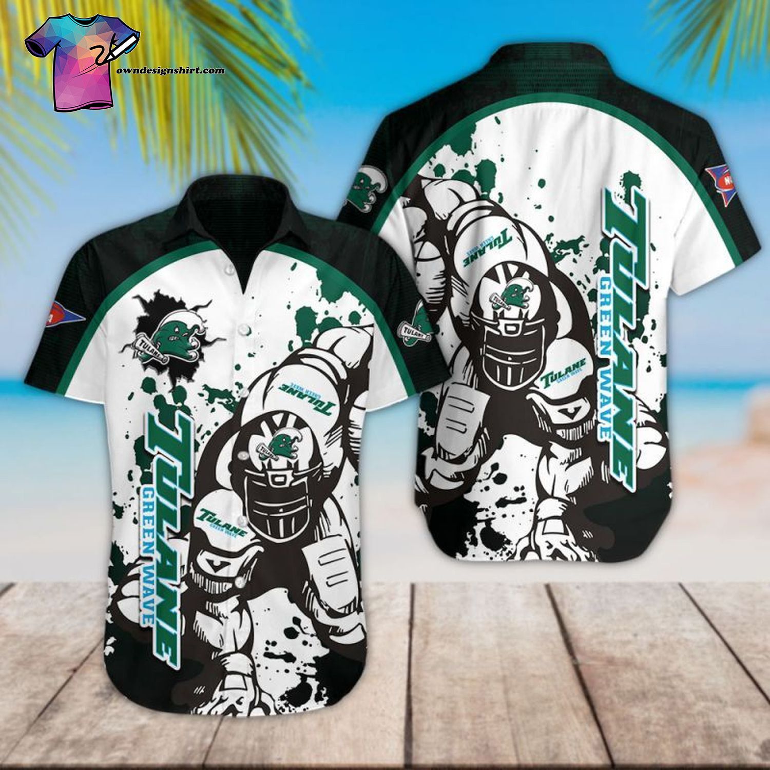 NCAA Tulane Green Wave Football Player Hawaiian Shirt