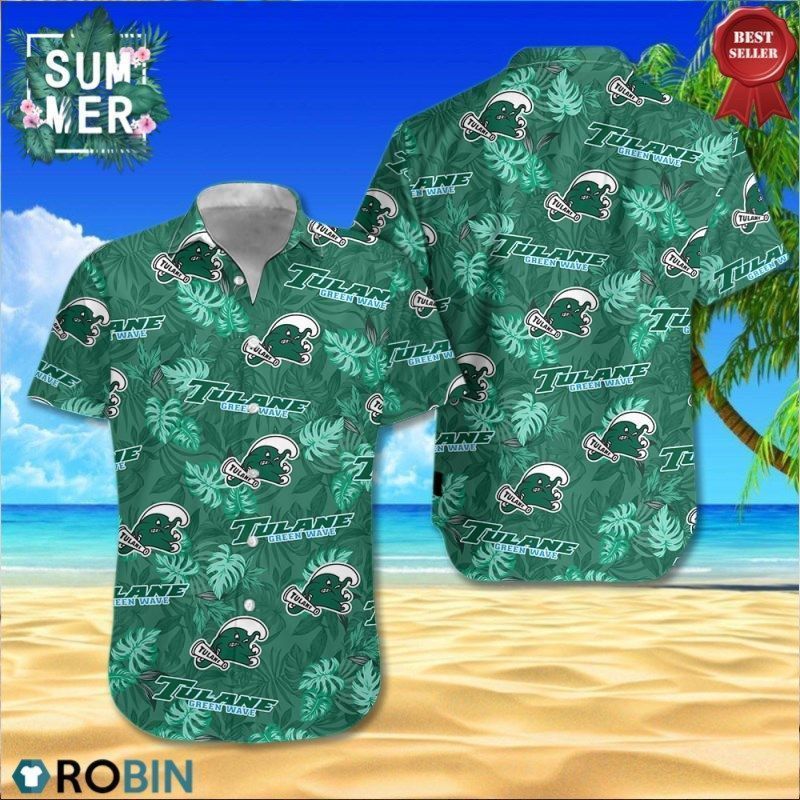 NCAA Tulane Green Wave Tropical Aloha Hawaiian Shirt