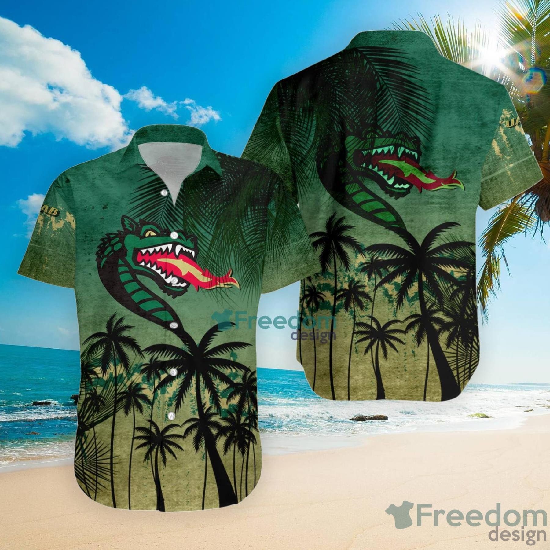 NCAA Uab Blazers Coconut Tree Hawaiian Shirt