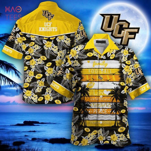 NCAA Ucf Knights Black Gold Hawaiian Shirt V3 Aloha Shirt