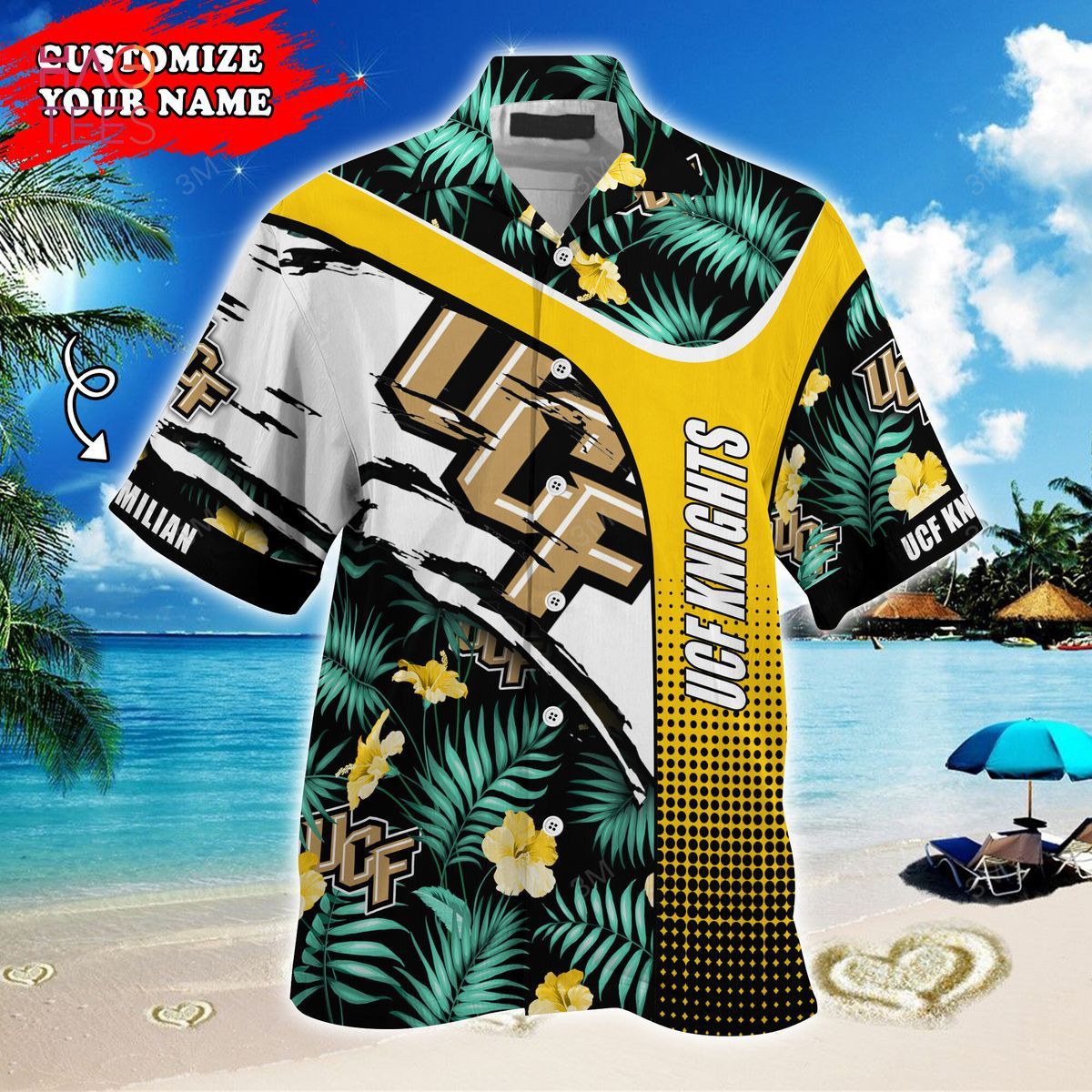 Ncaa Ucf Knights Custom Name Green Gold Trendy Hawaiian Shirt Aloha Shirt