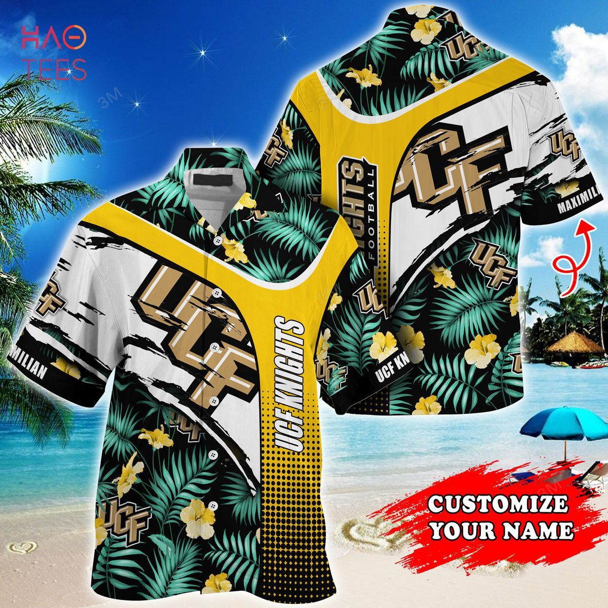 Ncaa Ucf Knights Custom Name Green Gold Trendy Hawaiian Shirt Aloha Shirt Ncaa Ucf Knights Custom Name Green Gold Trendy Hawaiian Shirt Aloha Shirt