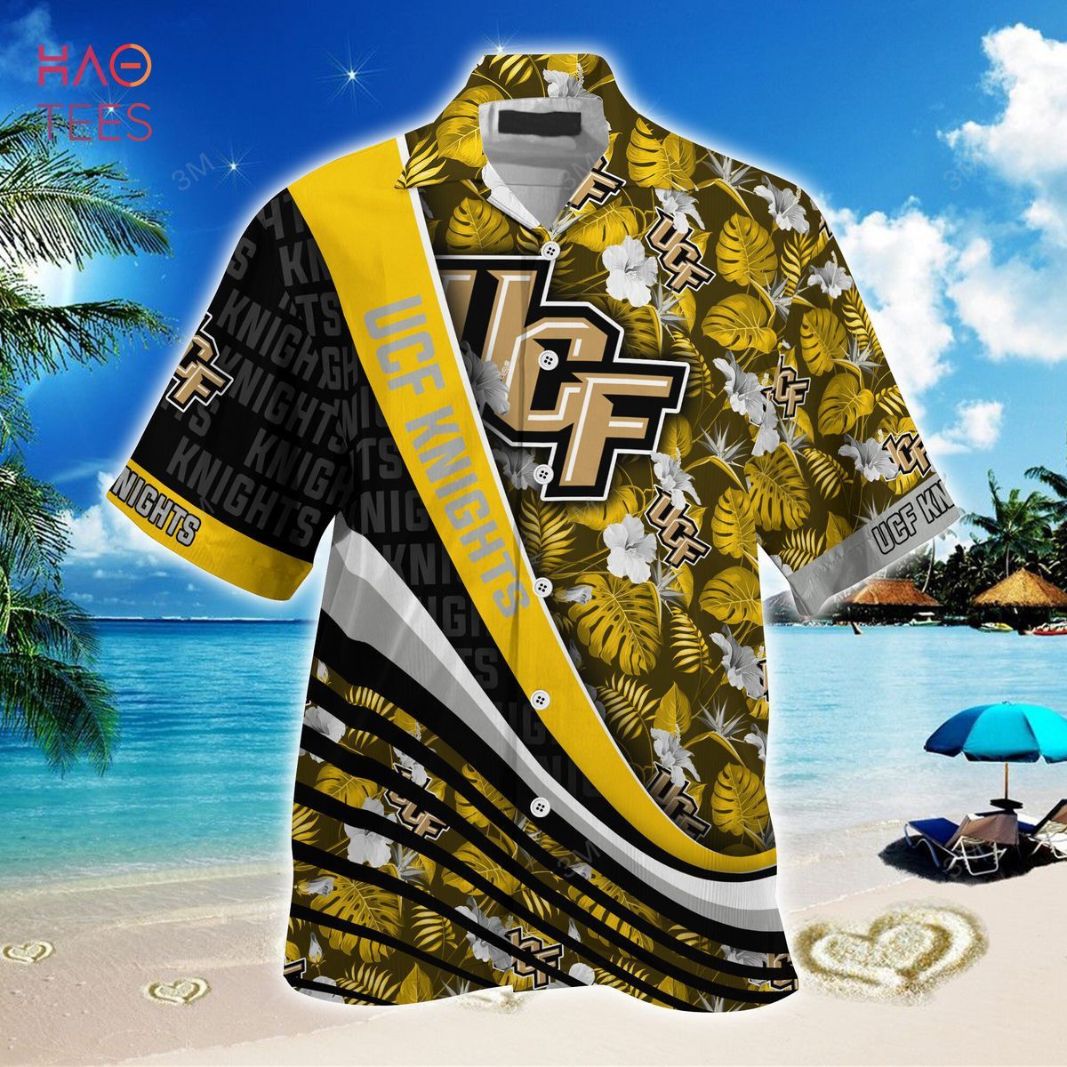 Ncaa Ucf Knights Gold Black Trendy Hawaiian Shirt Aloha Shirt