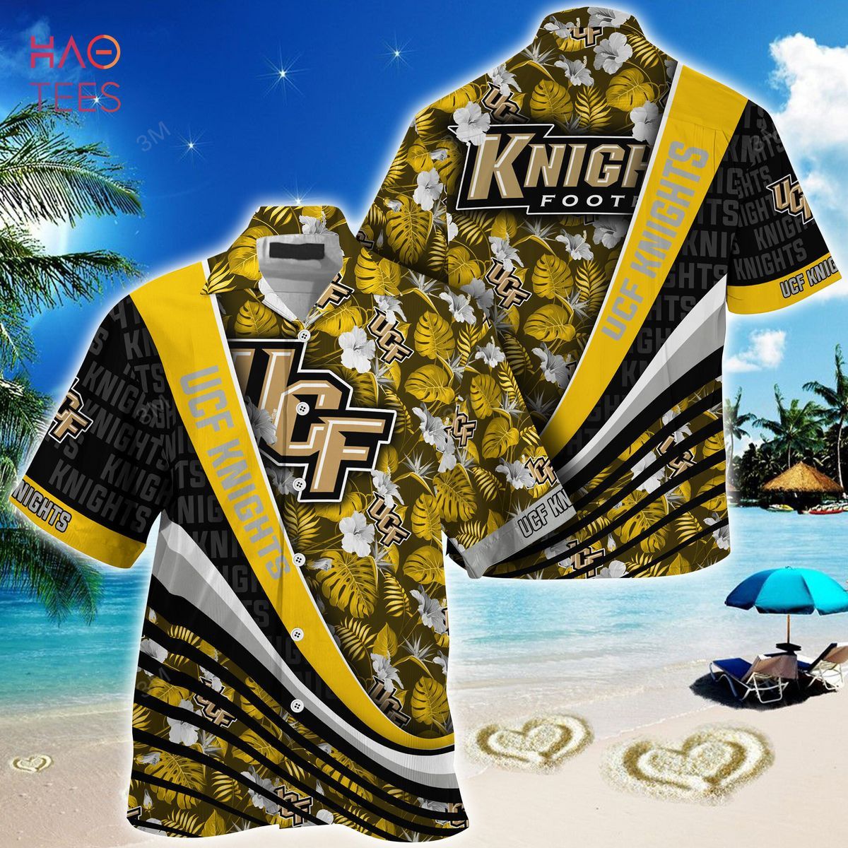 Ncaa Ucf Knights Gold Black Trendy Hawaiian Shirt Aloha Shirt