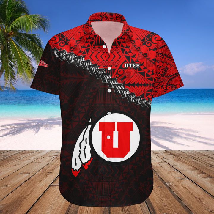 Ncaa Utah Utes Black Red Polynesian Grunge Trendy Hawaiian Shirt V6 Aloha Shirt Ncaa Utah Utes Black Red Polynesian Grunge Trendy Hawaiian Shirt V6 Aloha Shirt