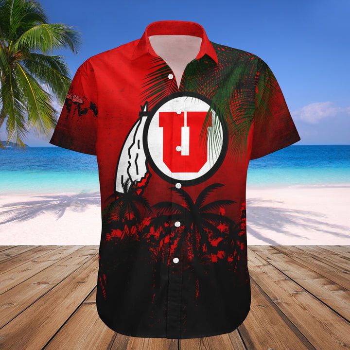 Ncaa Utah Utes Coconut Tree Tropical Grunge Red Trendy Hawaiian Shirt Aloha Shirt Ncaa Utah Utes Coconut Tree Tropical Grunge Red Trendy Hawaiian Shirt Aloha Shirt