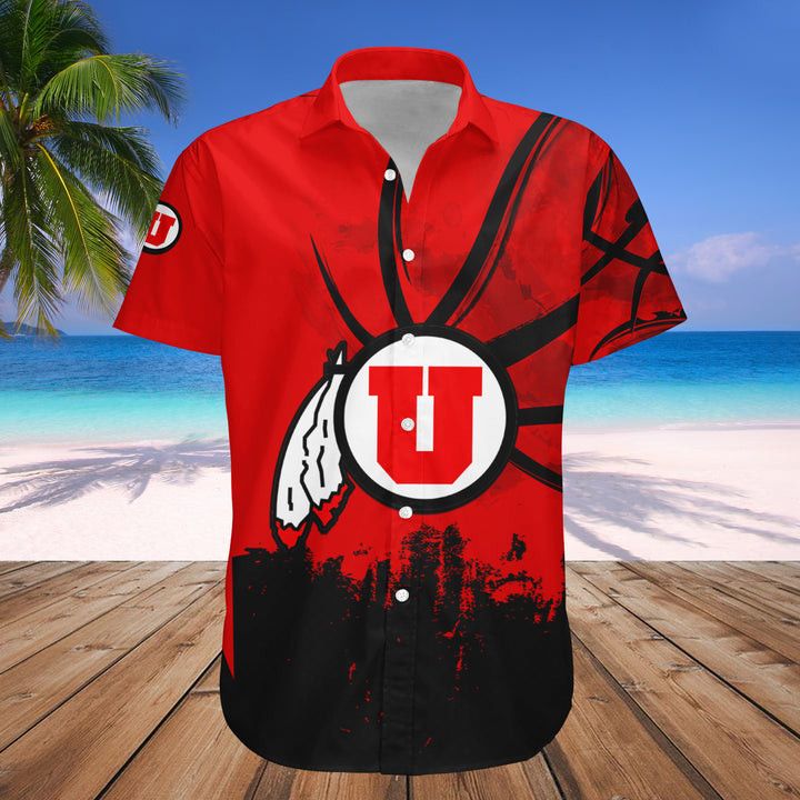 Ncaa Utah Utes Custom Text Number Red Black Grunge Trendy Hawaiian Shirt Aloha Shirt Ncaa Utah Utes Custom Text Number Red Black Grunge Trendy Hawaiian Shirt Aloha Shirt