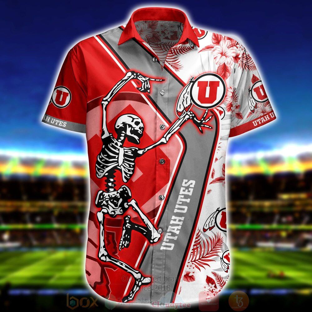 NCAA Utah Utes Skeleton Hawaiian Shirt