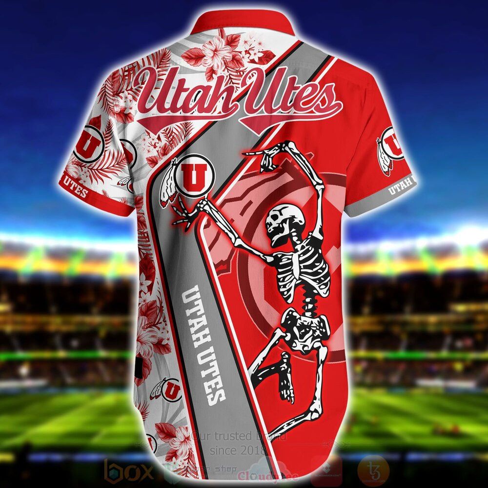 Ncaa Utah Utes Skeleton Trendy Hawaiian Shirt Aloha Shirt
