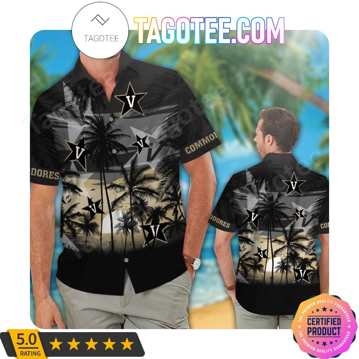 NCAA Vanderbilt Commodores Coconut Tree Hawaiian Shirt