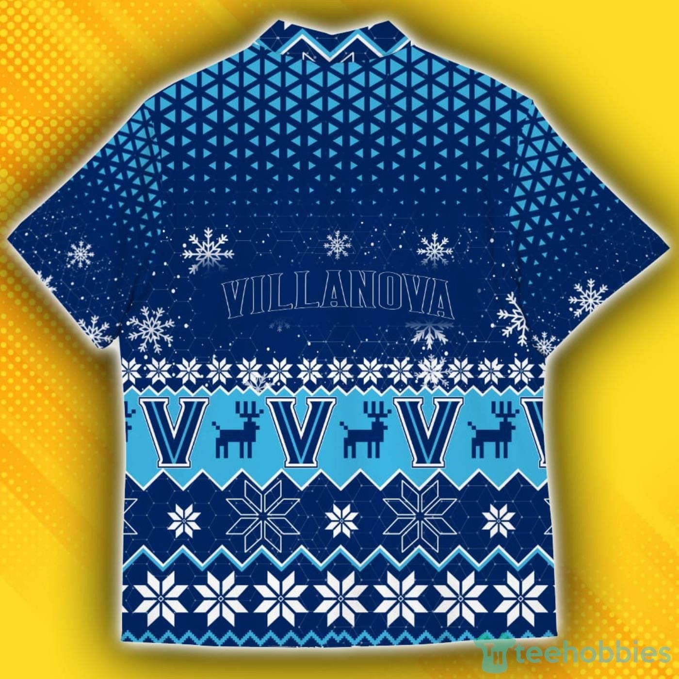 Ncaa Villanova Wildcats Snowflake Pattern Trendy Hawaiian Shirt Aloha Shirt