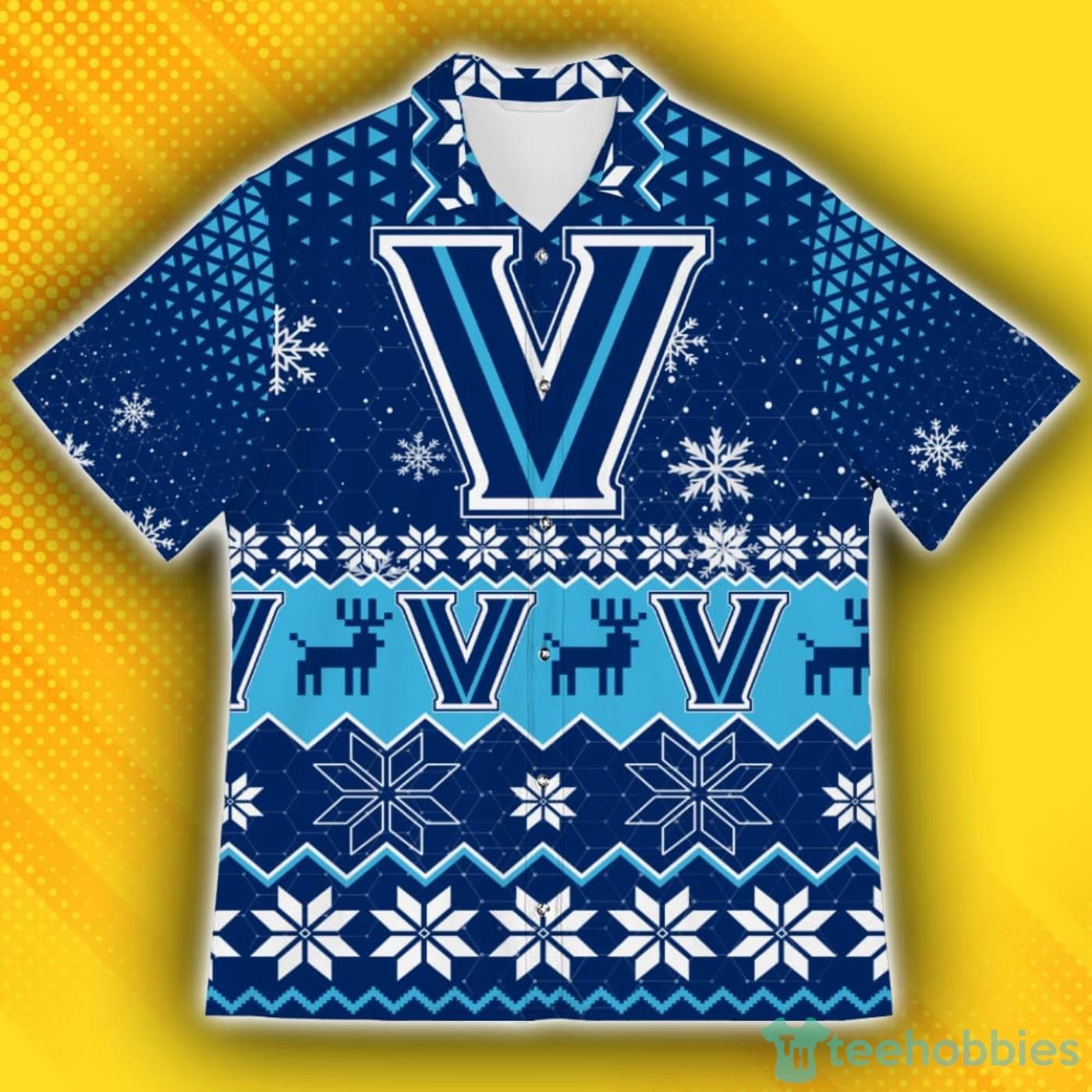 Ncaa Villanova Wildcats Snowflake Pattern Trendy Hawaiian Shirt Aloha Shirt Ncaa Villanova Wildcats Snowflake Pattern Trendy Hawaiian Shirt Aloha Shirt
