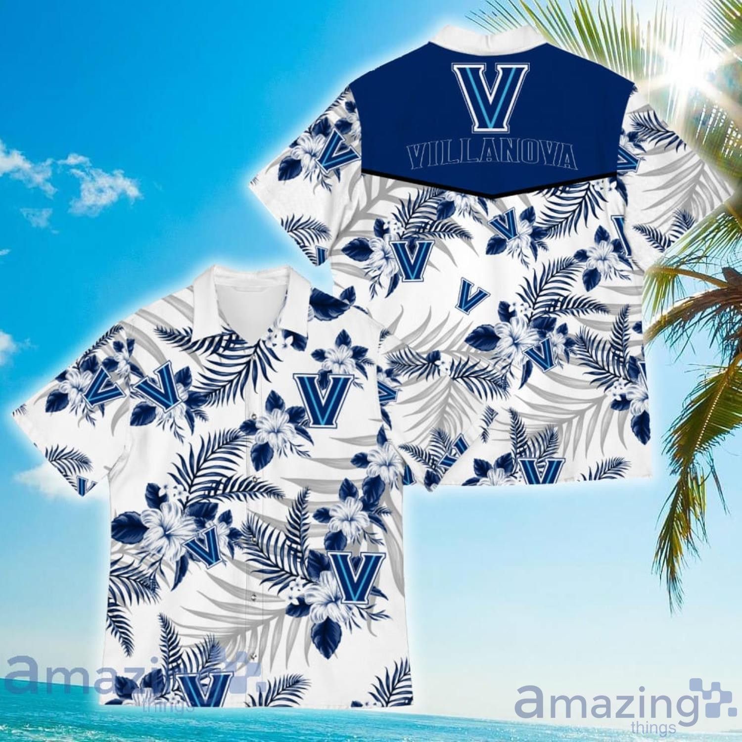 Ncaa Villanova Wildcats Tropical Flower Trendy Hawaiian Shirt Aloha Shirt