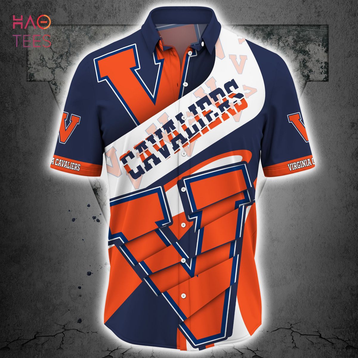 Ncaa Virginia Cavaliers Blue Orange Trendy Hawaiian Shirt Aloha Shirt
