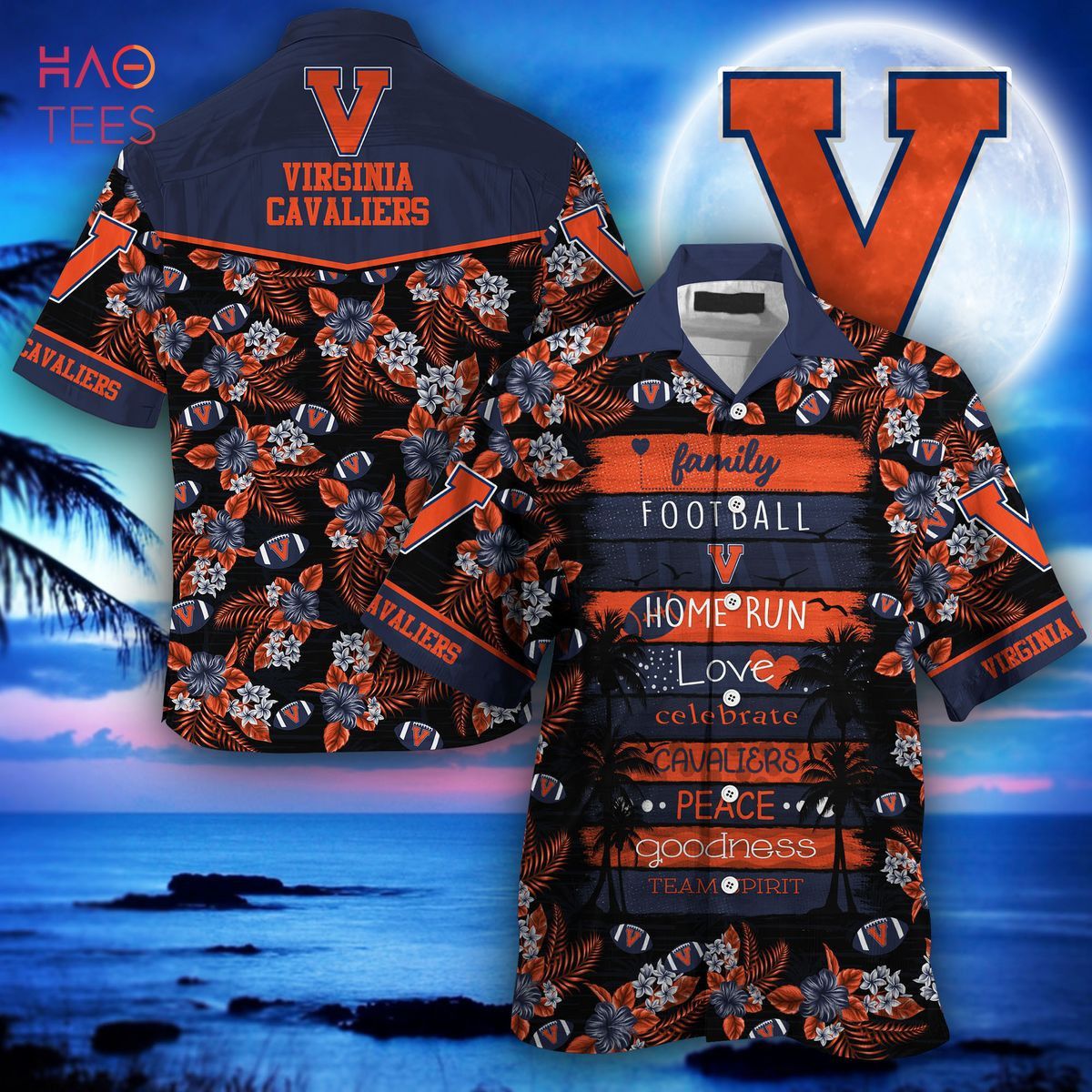 Ncaa Virginia Cavaliers Blue Orange Trendy Hawaiian Shirt V3 Aloha Shirt Ncaa Virginia Cavaliers Blue Orange Trendy Hawaiian Shirt V3 Aloha Shirt