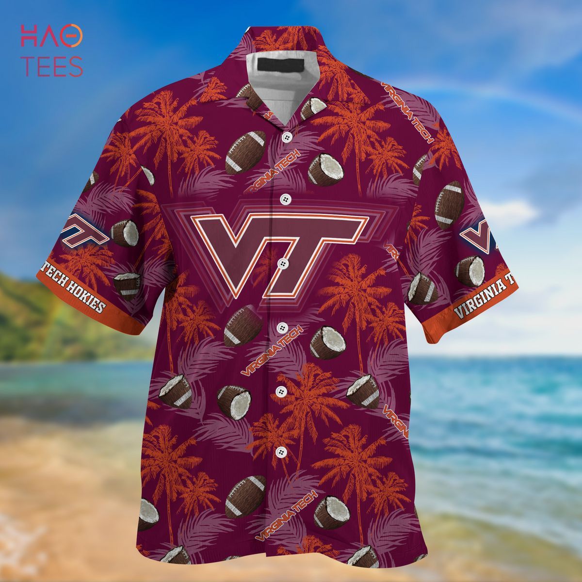 Ncaa Virginia Tech Hokies Coconut Maroon Trendy Hawaiian Shirt Aloha Shirt