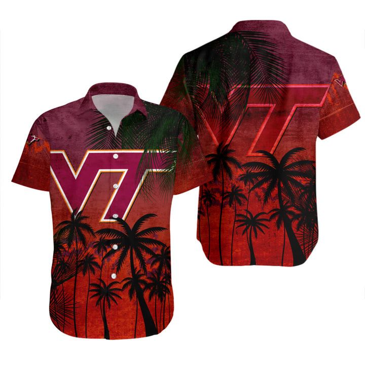 Ncaa Virginia Tech Hokies Coconut Tree Trendy Hawaiian Shirt V13 Aloha Shirt