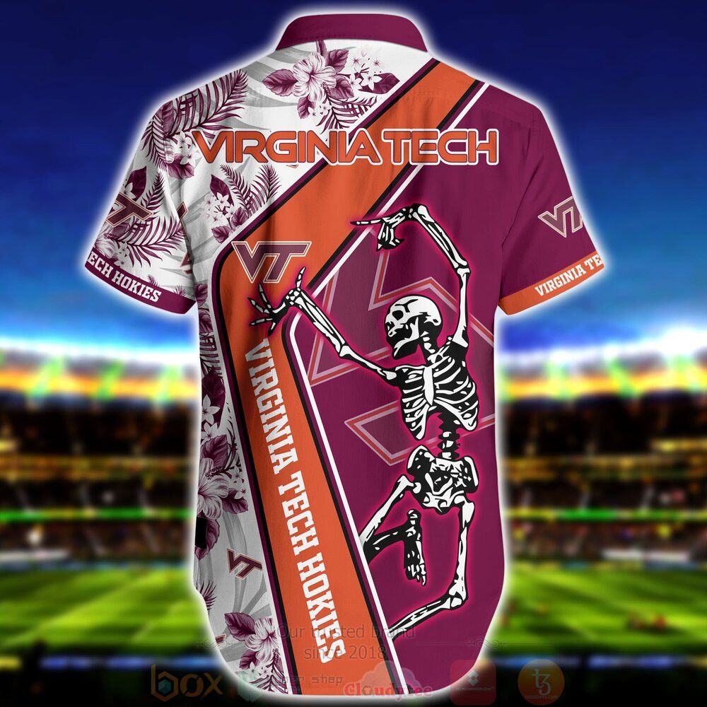 Ncaa Virginia Tech Hokies Skeleton Trendy Hawaiian Shirt Aloha Shirt