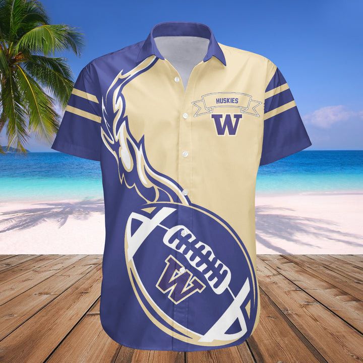 Ncaa Washington Huskies Purple Gold Trendy Hawaiian Shirt V2 Aloha Shirt