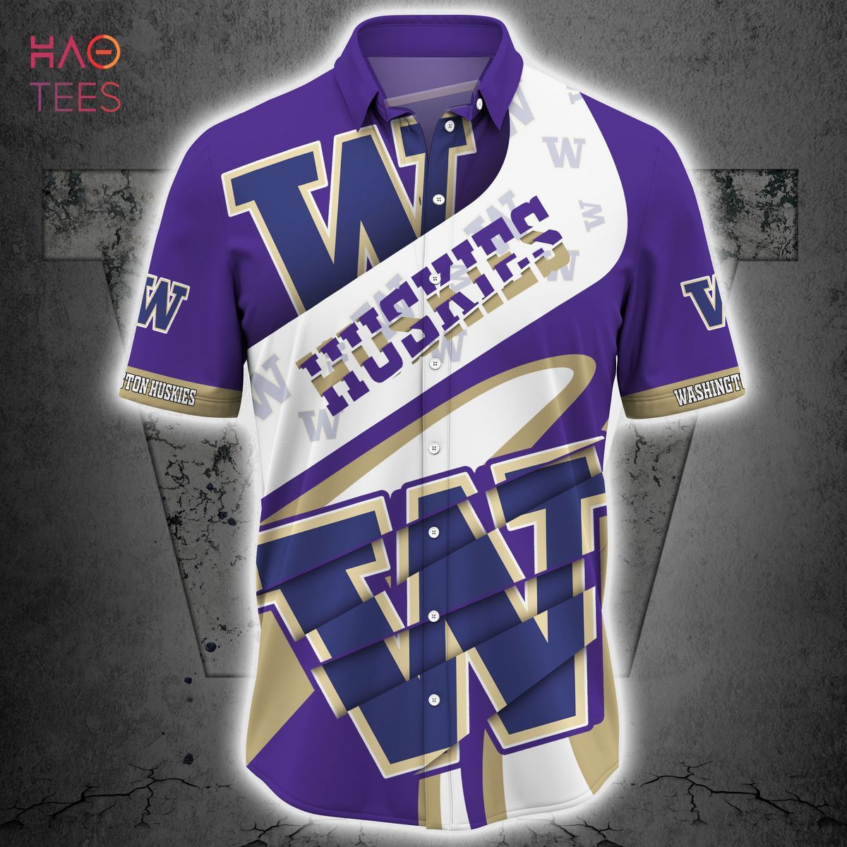 Ncaa Washington Huskies Purple White Trendy Hawaiian Shirt Aloha Shirt