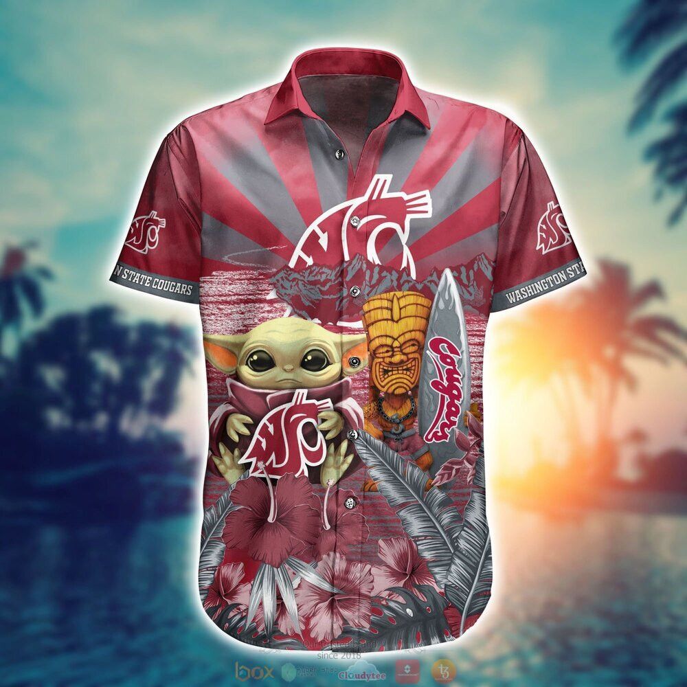 Ncaa Washington State Cougars Baby Yoda Trendy Hawaiian Shirt Aloha Shirt