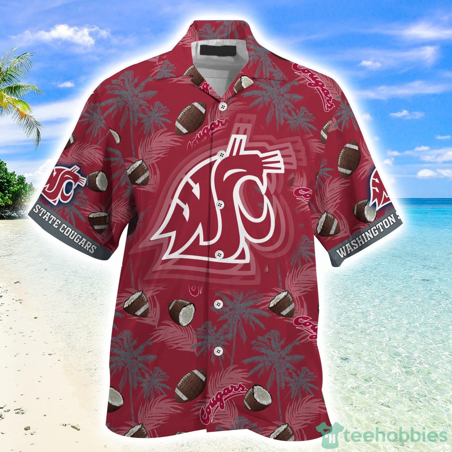 Ncaa Washington State Cougars Coconut Red Trendy Hawaiian Shirt Aloha Shirt