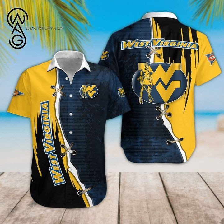 NCAA West Virginia Mountaineers Blue Gold New Design Hawaiian Shirt