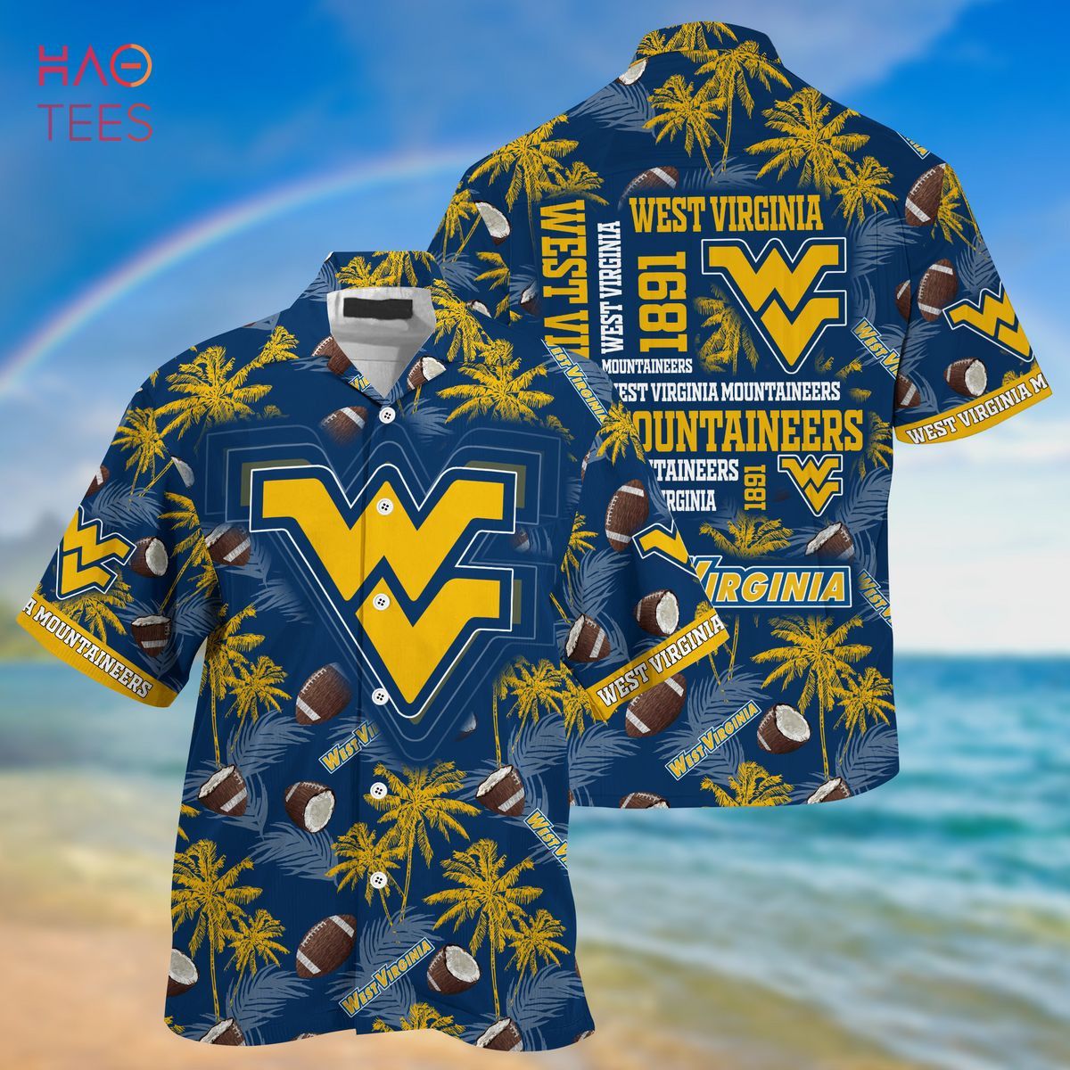 NCAA West Virginia Mountaineers Coconut Blue Hawaiian Shirt