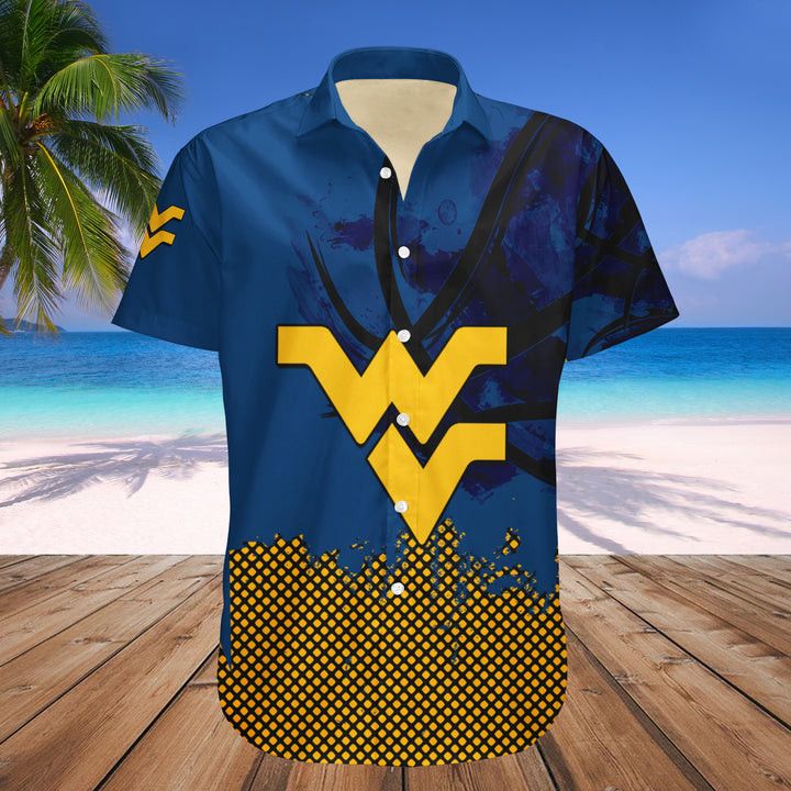 Ncaa West Virginia Mountaineers Custom Text Number Blue Gold Trendy Hawaiian Shirt Aloha Shirt Ncaa West Virginia Mountaineers Custom Text Number Blue Gold Trendy Hawaiian Shirt Aloha Shirt