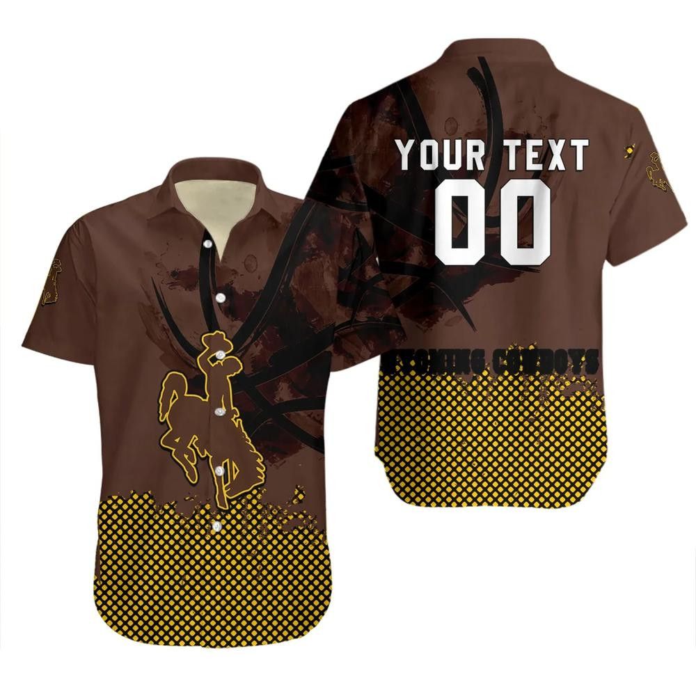 Ncaa Wyoming Cowboys Custom Text Number Trendy Hawaiian Shirt Aloha Shirt