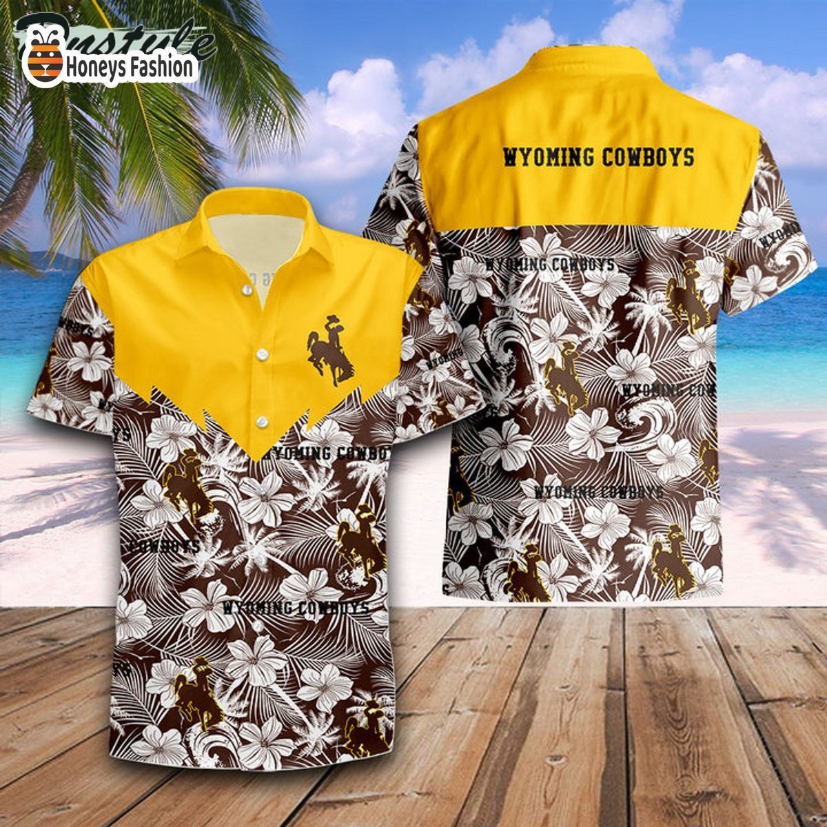 NCAA Wyoming Cowboys Hibiscus Hawaiian Shirt