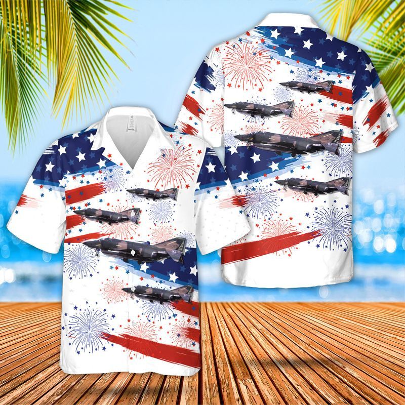 Nebraska Air National Guard 173D Air Refueling Squadron Rf-4C Phantom Ii, 4Th Of July Trendy Hawaiian Shirt