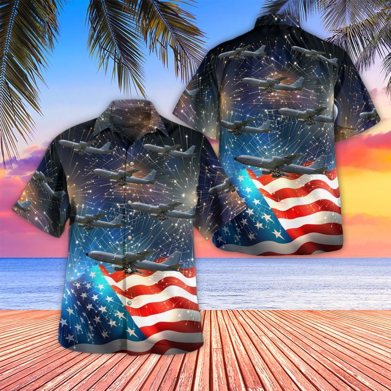 Nebraska Air National Guard Boeing Kc-135R Stratotanker 59-1495, 4Th Of July Trendy Hawaiian Shirt