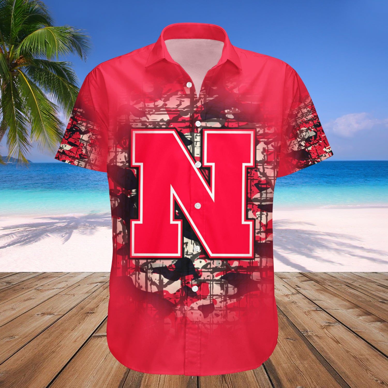Nebraska Cornhuskers Hawaii Shirt Camouflage Vintage – NCAA