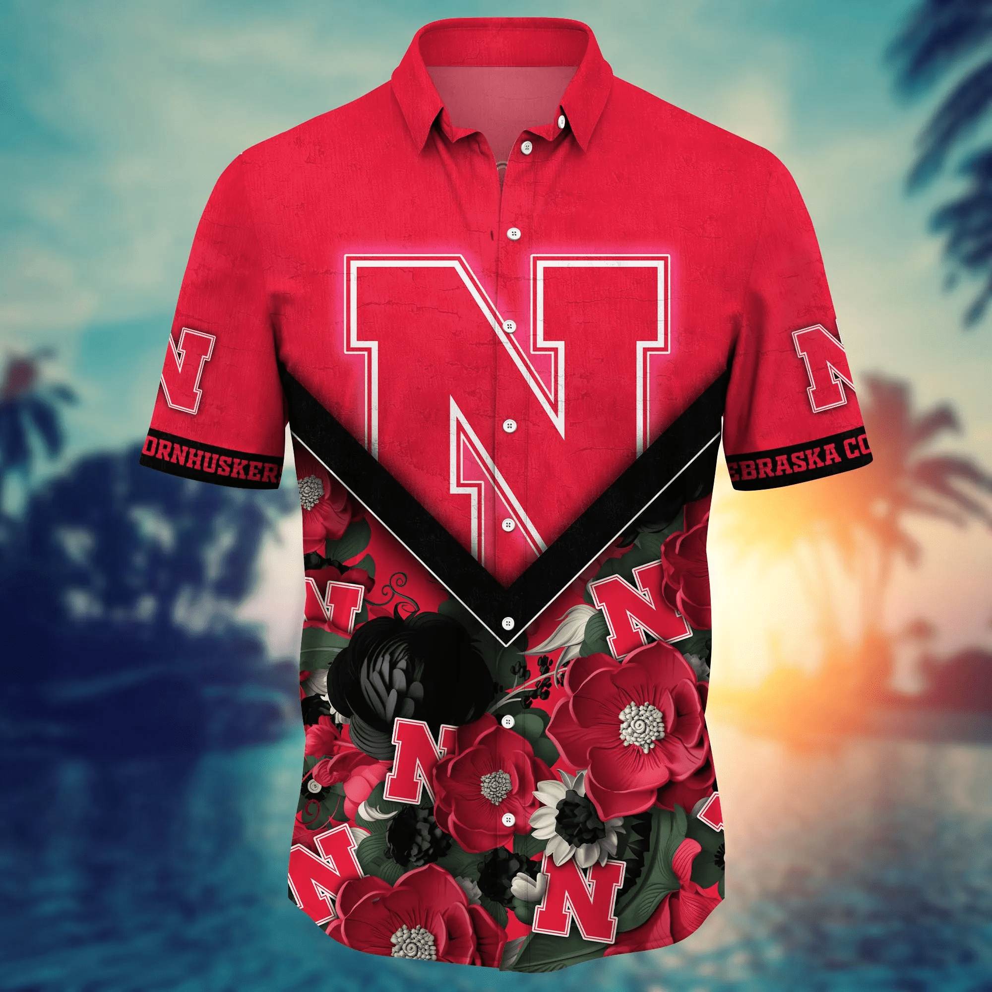 Nebraska Cornhuskers NCAA Hawaiian Shirt Custom Sea Breeze Aloha Shirt