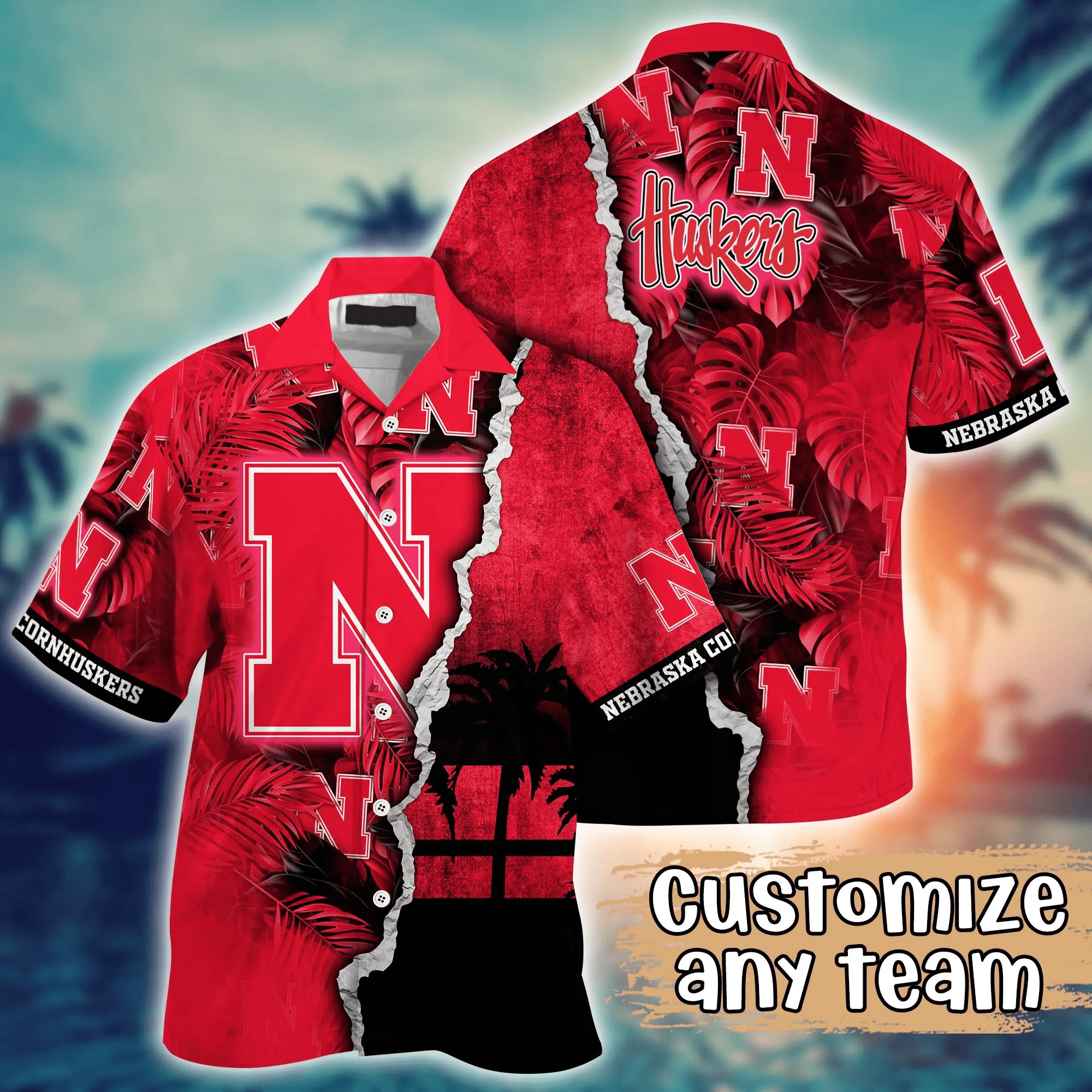Nebraska Cornhuskers NCAA Hawaiian Shirt Custom Summertime Aloha Shirt Nebraska Cornhuskers NCAA Hawaiian Shirt Custom Summertime Aloha Shirt