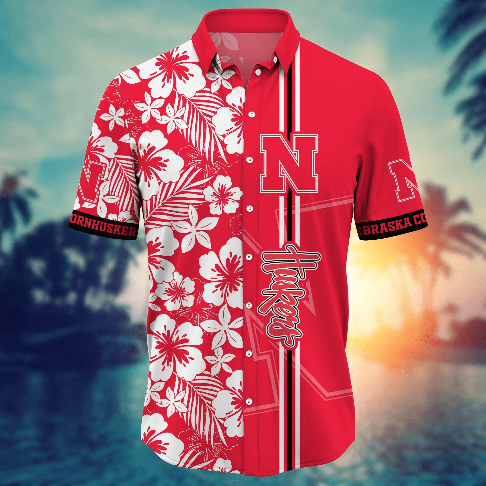 Nebraska Cornhuskers NCAA Hawaiian Shirt Ocean Wavestime Aloha Shirt