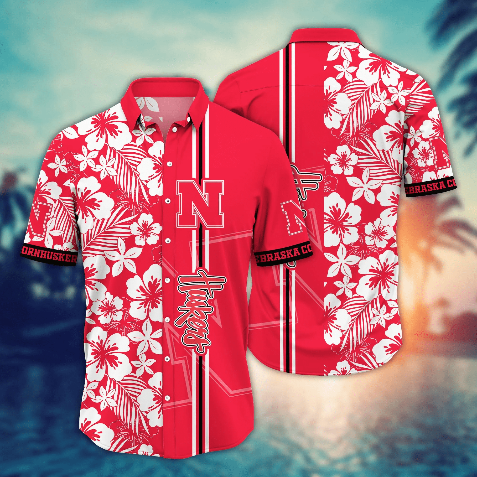 Nebraska Cornhuskers NCAA Hawaiian Shirt Ocean Wavestime Aloha Shirt