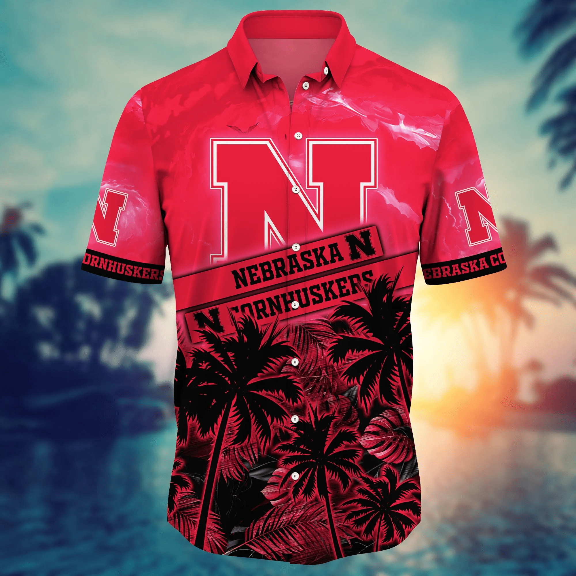 Nebraska Cornhuskers NCAA Hawaiian Shirt Seafront Aloha Shirt