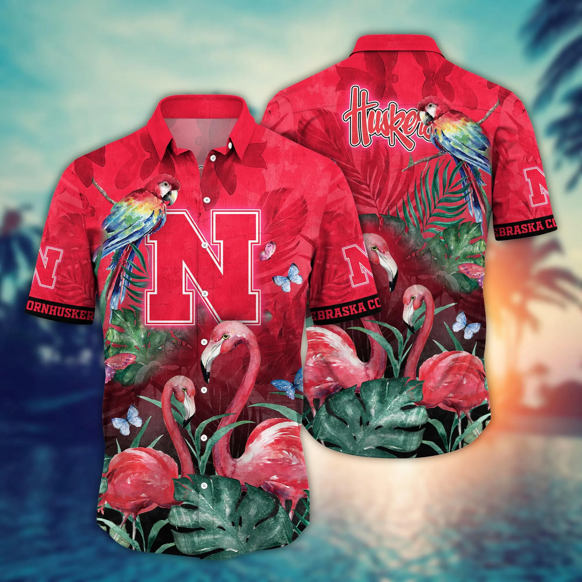 Nebraska Cornhuskers NCAA Hawaiian Shirt Swimsuits Aloha Shirt Nebraska Cornhuskers NCAA Hawaiian Shirt Swimsuits Aloha Shirt