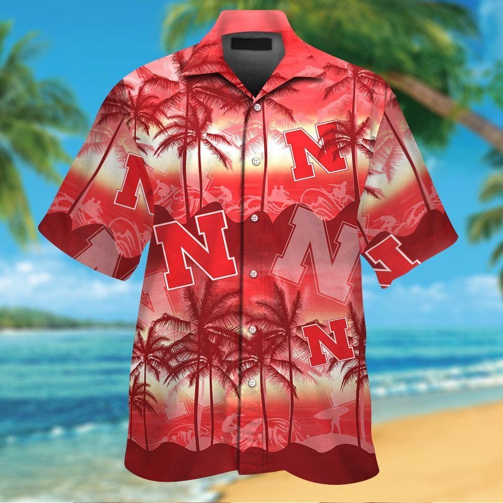 Nebraska Cornhuskers Short Sleeve Button Up Tropical Hawaiian Shirt VER01