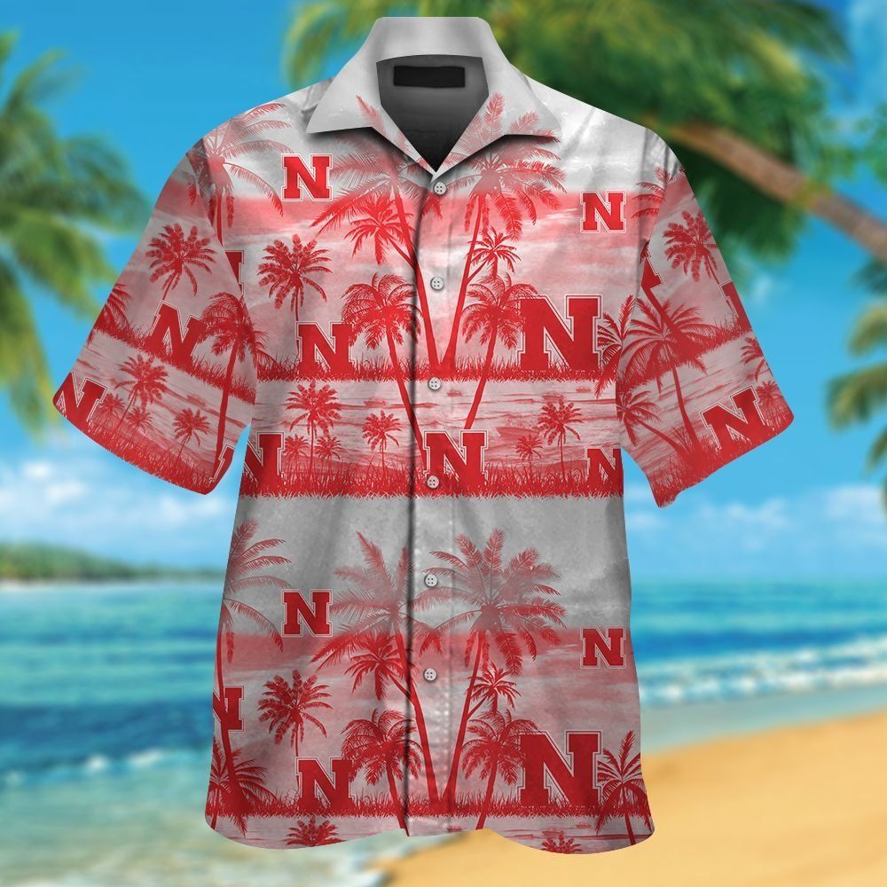 Nebraska Cornhuskers Short Sleeve Button Up Tropical Hawaiian Shirt VER015