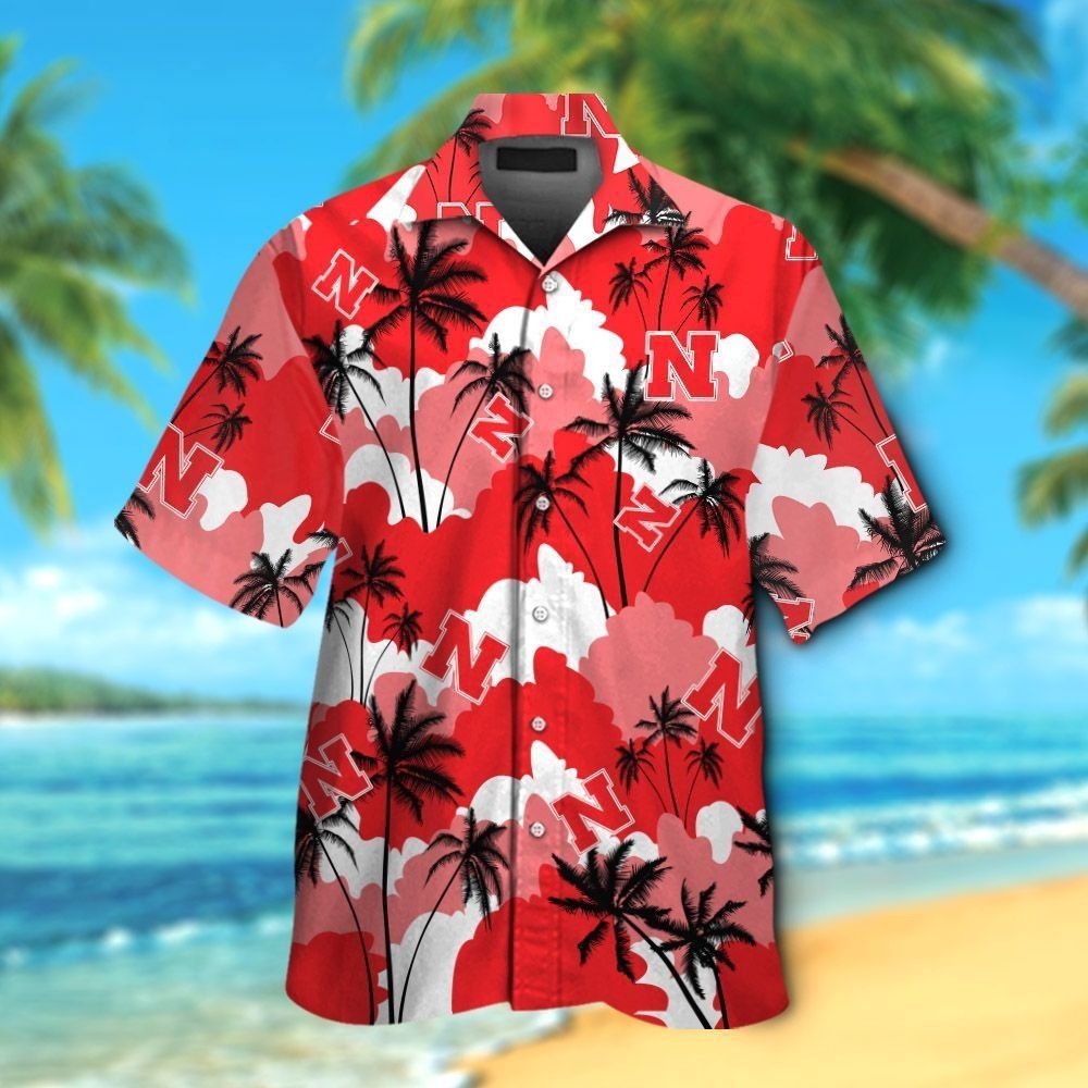 Nebraska Cornhuskers Short Sleeve Button Up Tropical Hawaiian Shirt VER016