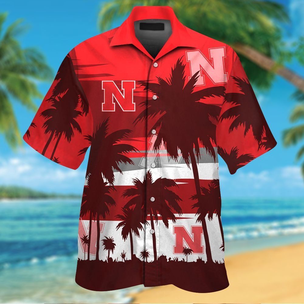 Nebraska Cornhuskers Short Sleeve Button Up Tropical Hawaiian Shirt VER020