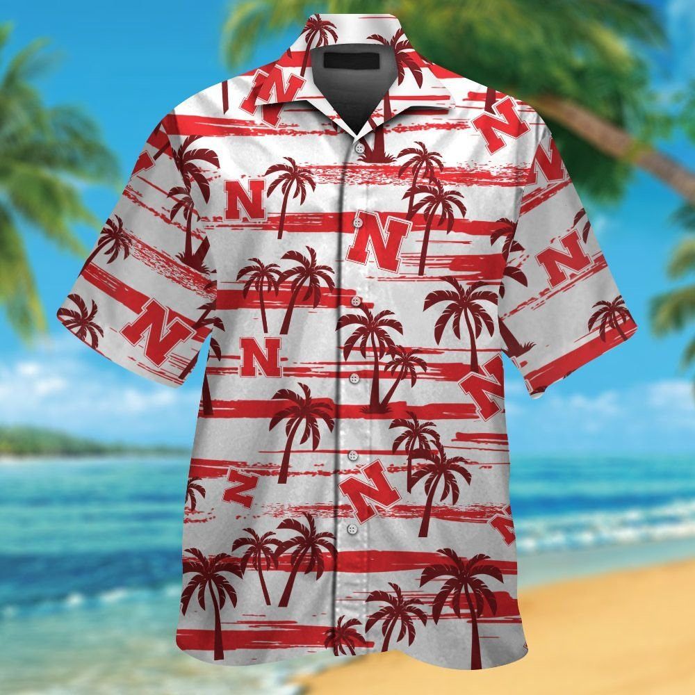 Nebraska Cornhuskers Short Sleeve Button Up Tropical Hawaiian Shirt VER027