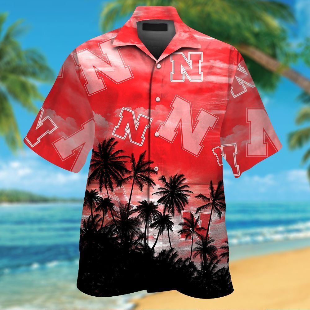 Nebraska Cornhuskers Short Sleeve Button Up Tropical Hawaiian Shirt VER04
