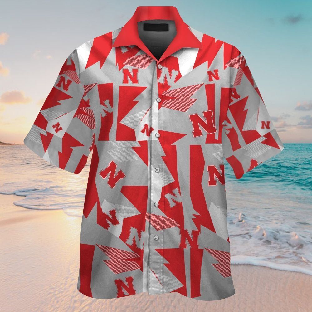 Nebraska Cornhuskers Short Sleeve Button Up Tropical Hawaiian Shirt VER06