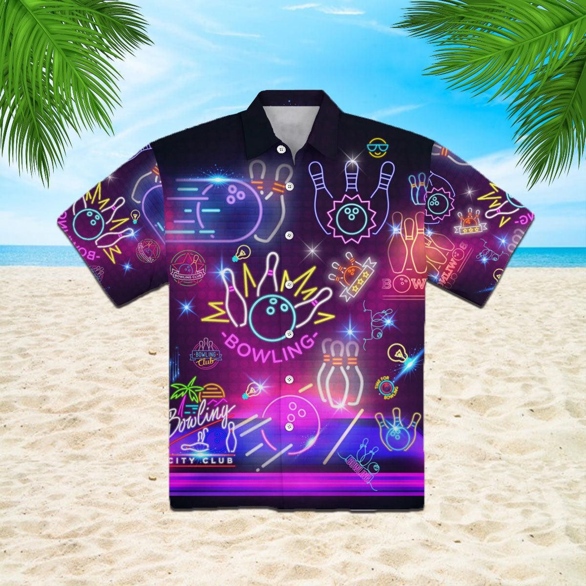 Neon Bowling Club Trendy Hawaiian Shirt