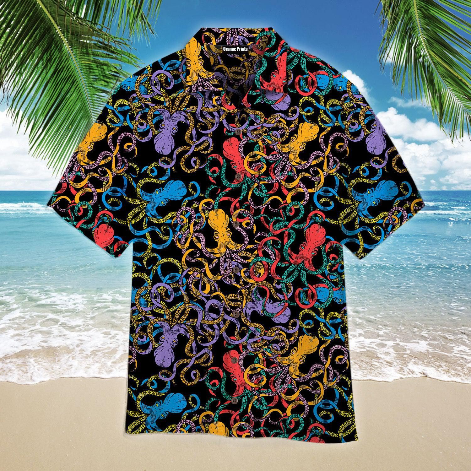 Neon Octopus Trendy Hawaiian Shirt